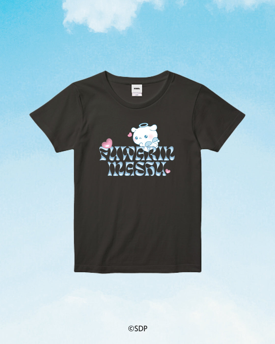 【ふわりんましゅ×KWL】お天使ましゅ ロゴTシャツ-Logo Crew Neck Tee / VINTAGE BLACK