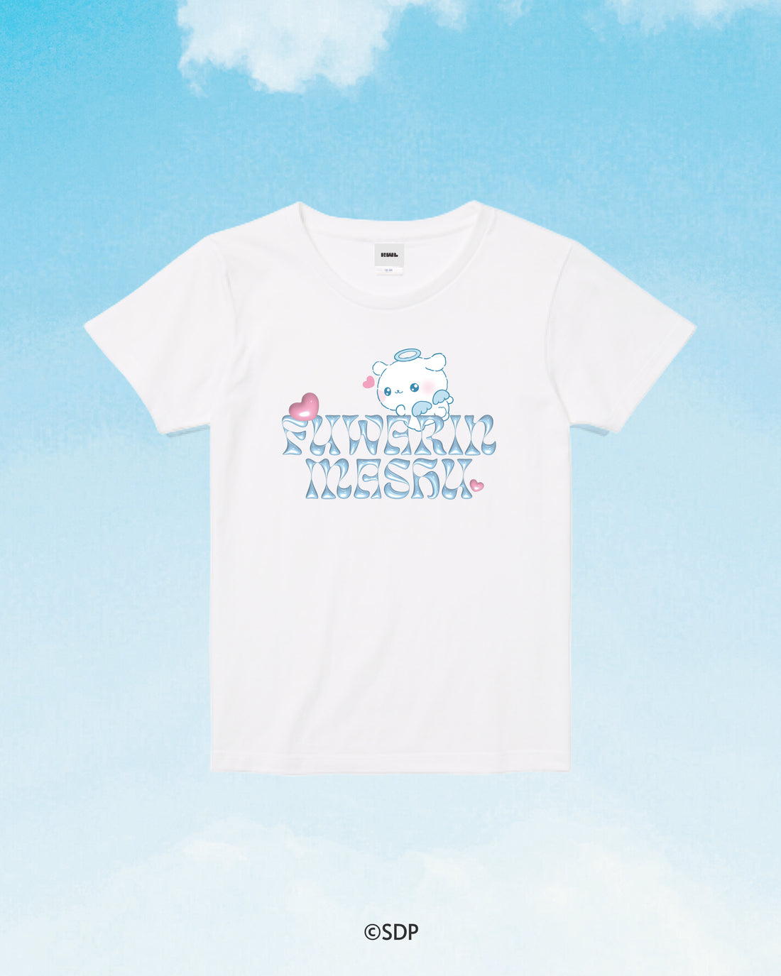 【ふわりんましゅ×KWL】お天使ましゅ ロゴTシャツ-Logo Crew Neck Tee / WHITE