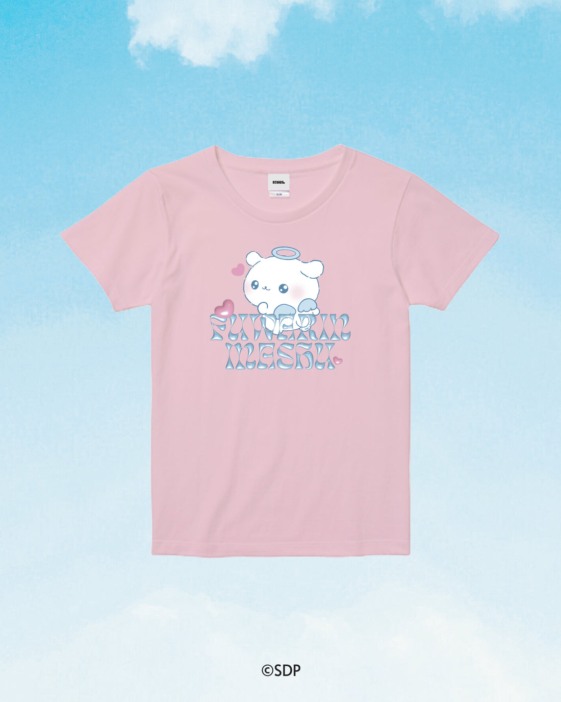 【ふわりんましゅ×KWL】お天使ましゅ Tシャツ-Crew Neck Tee / PINK