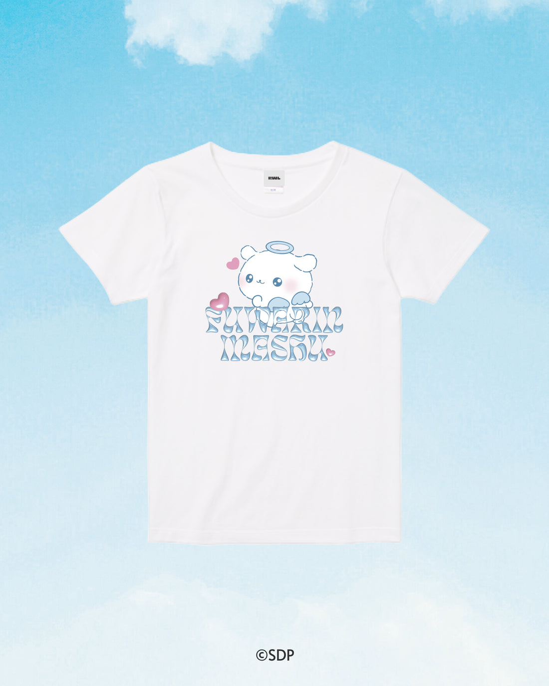 【ふわりんましゅ×KWL】お天使ましゅ Tシャツ-Crew Neck Tee / WHITE