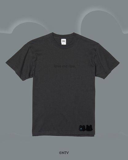 【らぶいーず×KWL】Love me raw. - Embroidery Tee（VINTAGE BLACK）