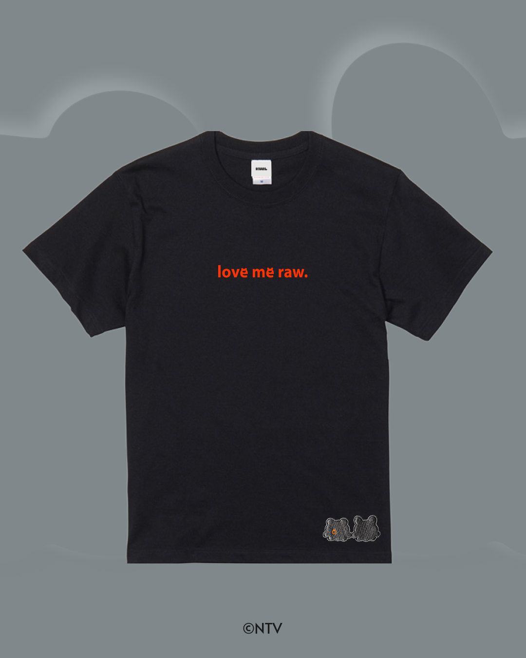 【らぶいーず×KWL】Love me raw. - Embroidery Tee(BLACK)