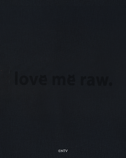 【らぶいーず×KWL】Love me raw. - Embroidery Tee（VINTAGE BLACK）
